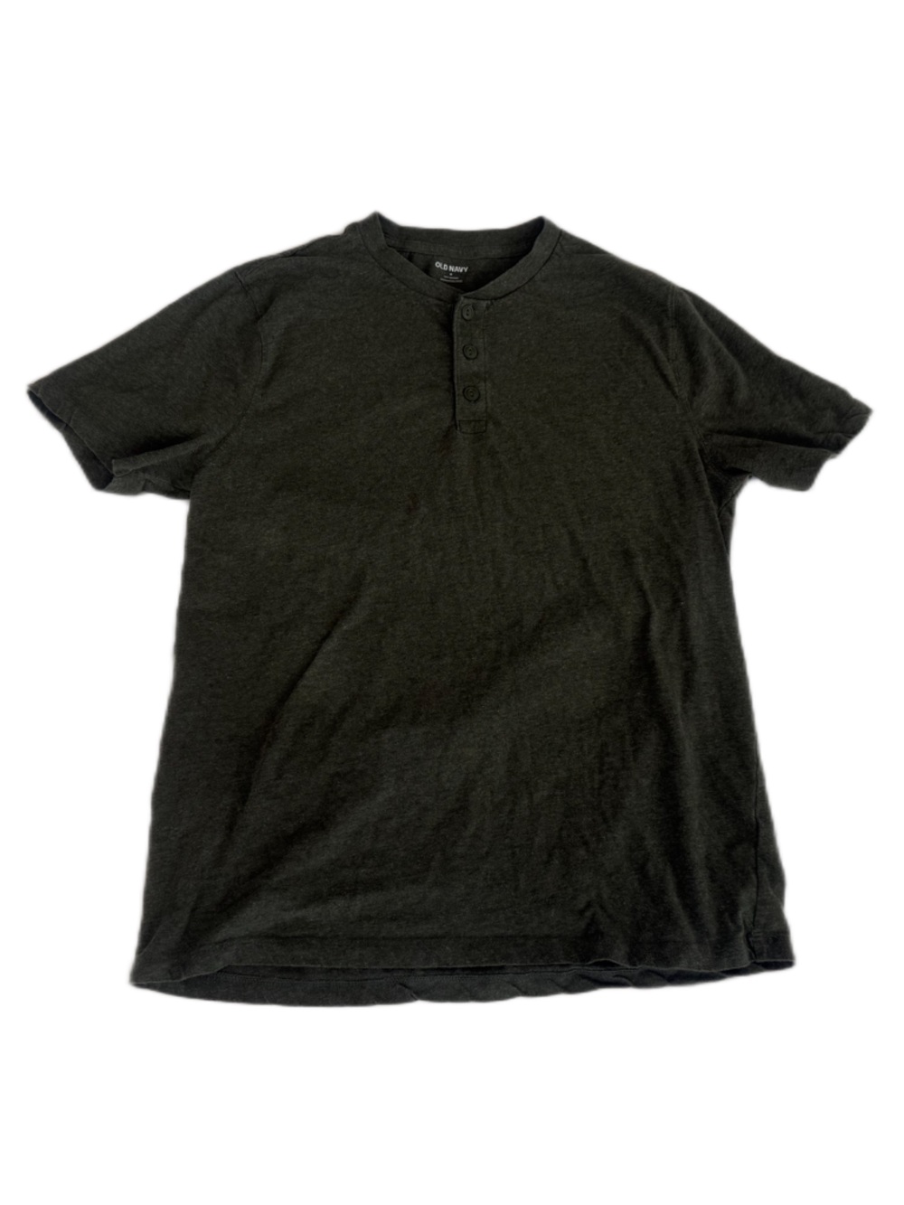 Old Navy Olive Green Short Sleeve Henley Men’s Tee - size medium